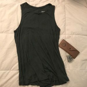 Long forest green tank top